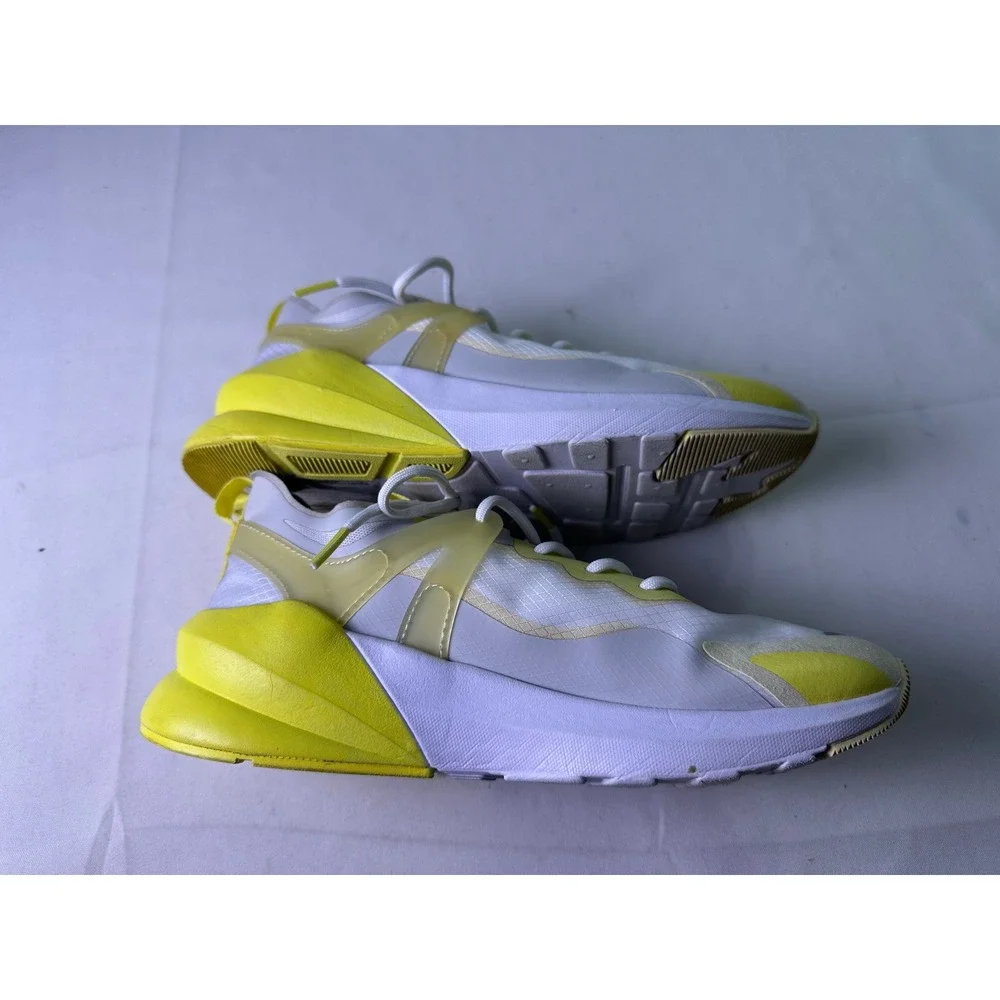 Fabletics Cheviot Performance Sneaker Women Sz 7 White Neon Yellow Athletic Gym‎